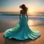 Placeholder: Create a 3D hyper-realistic model based on the previously enhanced digital artwork of seafoam waves forming the silhouette of a lady in a swirling dress on the beach at sunset. The model should capture the intricate details of the waves and dress, focusing on realistic textures and light play to enhance the surreal and artistic quality of the scene, close-up, high details, sharp image, vivid colors and detailed graphics, UHD, 18K