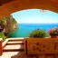 Placeholder: Staircase overlooking the sea, Mediterranean fauna