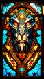 Placeholder: a stained glass picture of fire gun, epic legends game icon, symmetrical portrait rpg avatar, game icon stylized, intricate art deco patterns, game icon, intricate stained glass triptych, 4 k symmetrical portrait, 4k symmetrical portrait, in style of primal apes, ios app icon, stained glass art, app icon, game icon asset, dishonored