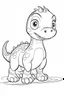 Placeholder: artistic outline for a cute dinosaur page, white background, full body, only use outline, line art, white background, no shadows, clear and good