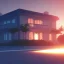 Placeholder: miami beach house, city, night time, destroyed buildings , unity, scriptable render pipeline , lighting , volumetric , global illumination, skybox , foggy .