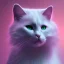 Placeholder: Cat, white, hyperrealism, masterpiece, expert, 8K, sharp focus, cinematic lighting, pink, green, blue, pastel