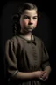 Placeholder: bambina orfana di 13 anni del 1940, figura intera, stile realistico-drammatico