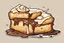 Placeholder: deep fried cheesecake bite, with a bite taken out clean vector style, bold outline