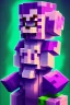 Placeholder: a portrait of a purple Minecraft guy, 2d, large pixel style