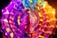 Placeholder: very complex structure ,pretty color environment 3d metalic and crystal recursive animating beveled geometric base very complex structure emiting mirror bubbles that broke, goddess lady in a pretty cleric dress comes out dancing gracefully , viberating color moving very in modern city escape environment while camera tracking it.