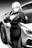 Placeholder: luxury car, greyscale