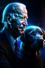 Placeholder: biden as a dog, 4 k, down light, depth of field, trending art, spray paint, high detail, fantasy art, alien connection, future tech