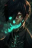Placeholder: fantasy art, young man, half-elf, noble, half mask, pale skin color