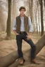 Placeholder: A young farmer 21 year old guy. Political campaign worthy picture. He's spanish and dutch. Portrait picture.