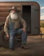 Placeholder: full body picture of a old long haired and long bearded, insane kentucky hill billy trailer trash farmer , with gigantic ears, award winning hyperrealistic, !!, award winning 3d render, digital artist, award winning digital art, profile picture 2048px, hyperrealistic picture