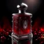 Placeholder: Silver rectangular perfume bottle with red crystal cap and small silver decorations. Illustrative art, art interpretation, concept art, cgsociety contest winner, seasonal art, seasonal art HD, 4k, 8k, intricate, detailed, intricately detailed, luminous, translucent fantasy crystal, holographic data, soft body, shadow play, light, fog, atmospheric, cinematic, light film, hyper-detailed, hyper-realistic, masterpiece, atmospheric, high resolution, 8k, HDR, 500px, mysterious and artistic digital art