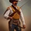 Placeholder: portrait,"Insanely detailed photograph of a male western mustachioed crossbowman", detailed charro, sequenced Sombrero, detailed held dagger, digital painting, artstation, concept art, sharp focus, illustration, art by artgerm and greg rutkowski and alphonse mucha, 8 k,fantasy, unreal engine