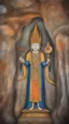 Placeholder: Bosch painting style , An amazing temple with a great status all around in un underground dark cave