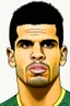 Placeholder: Bruno Guimarães Brazilian football player ,cartoon 2d