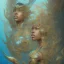 Placeholder: sango fantasy, fantasy magic, intricate, sharp focus, illustration, highly detailed, digital painting, concept art, matte, artgerm and paul lewin and kehinde wiley, masterpiece sexy lips Asian afro lips black African lady body mermaid blue Dragon head golden space lady sea under water mermaid pretty skull