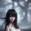 Placeholder: hitomi tanaka, full body, dress white, long black hair, vilage, realistic, intriacte detail, sci-fi fantasy style, volumetric lighting, particales,highly detailed,cinamatic, deep colours,8k