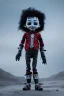 Placeholder: Edward scissorhands toddler, full body, jump, bokeh, hyper realistic