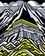 Placeholder: A gray ninja temple on a mountain designed in Mexican folk art painted by Roy Lichtenstein