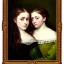 Placeholder: Retrato de unas niñas muy guapas llamadas Eira y Dalia con el estilo de Gustave Courbet