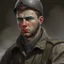 Placeholder: German ww2 young tank commander realistic digital art grey clothes