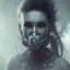 Placeholder: portrait of beautiful woman wearing ultra cyberpunk dystopian fashion, breathing mask, leather, tattered skirt, tubes and wires, stunning, mist and fog, 8k, high-quality, ultra-fine detail, Brian Froud, Howard Lyon, Anna Dittman, Anne Stokes, Selina French, Greg Rutowski