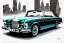 Placeholder: a true-to-life 1962 Mercedes Benz 300SE Convertible, centered, intricate, extreme detailed, photorealism, center view, city background, pivot on mercedes, pen and color marker, painting by cheryl kelley