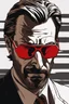 Placeholder: an muscular and menacing Hans Gruber wearing red-tinted glasses