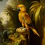 Placeholder: Neoclassicism realistic yellow orange cote d'azur parrot landscape