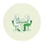 Placeholder: A circular logo in a distinctive green color, with two people sitting around a two-person table with their heads shaped like coffee cups, one drinking coffee and the other working on their laptop.
