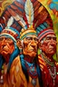 Placeholder: Pop Odyssey: A Time-Traveling oil painting Extravaganza" native Americans