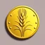 Placeholder: logo of a coin with a wheat sheaf engraved on it, vector