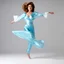 Placeholder: (high res photo in the style of Orion, by Masamune Shirow) Marcia elle danse Sur du satin, de la rayonne Du polystyrène expansé À ses pieds