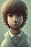 Placeholder: a boy whit sheep hair talking