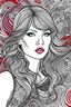 Placeholder: Design a coloring page based on Taylor Swift's "red" album