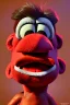 Placeholder: Waist up muppet Portrait, Nicolás maduro muppet doll, mustache, photo studio, red background, unreal engine 5, concept art, art station, ray tracing, lumen lighting, ultra detail, volumetric lighting, 3d.