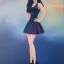 Placeholder: Full body portrait, painting, medium shot lady shoujo