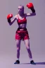 Placeholder: Female athlete, boxing in coloful space