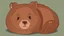 Placeholder: Cartoon style: cute brown bear is sleeping