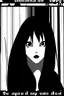 Placeholder: A brunette goth girl, in the style of Tite Kubo's Bleach