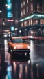 Placeholder: 90s car,rain,reflections,4k,raytracing,night,driving,1960s london background