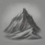 Placeholder: lonely mountain in an icy sea pencil drawing