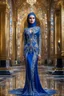 Placeholder: Gorgeous photography fulll body stand pose Beautiful super model Iranian islamic hijab dressing Luxury crystal diamonds sapphire diamonds ,colorful art conceptual, amazing artwork,close-up portrait,luxury Royal Palace background