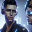 Placeholder: portrait, beautiful male DJ cyborg with headphones Christian Boshell, post-apocalyptic in a cyberpunk city, realistic, intricate detail, sci-fi style, volumetric lighting, particles, highly detailed, cinematic, deep Generate ultra-high-resolution, photorealistic image style of an overwatch character in nightclub.