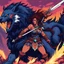Placeholder: [psychedelic pixel illustration by Jannell Jaquays with Verve colour palette] Shaya Bloodfang, a fierce barbarian of the untamed wilds, charges into battle with unmatched ferocity. Armed with her blade and the instincts of a predator, she fights not just for survival but for vengeance. With a monstrous fiend on her trail, she faces her fate head-on, embodying the relentless spirit of the wild.