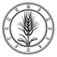 Placeholder: logo of a coin with a wheat sheaf engraved on it, line art