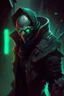 Placeholder: Pyke from league of legends in black cyberpunk style