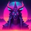 Placeholder: moloch god , synthwave picture style ,