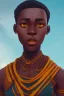 Placeholder: african portrait, warrior costume, village, meditation, woods, galaxy sky, 8k quality