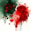 Placeholder: romantic picture, abstract, with red and dark green,, hq